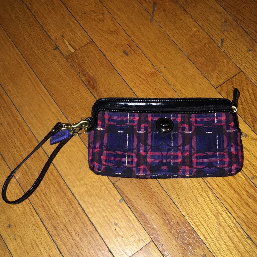 Plaid Coach Clutch! Like new condition.